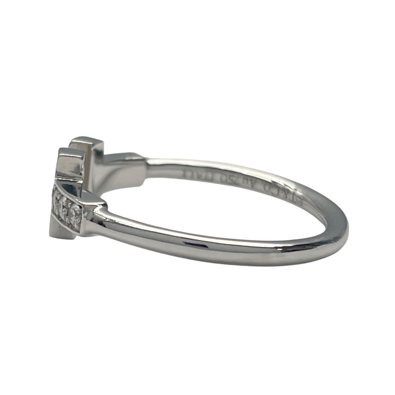 ティファニー TIFFANY＆CO Tワイヤーダイヤリング K18WG ジュエリー