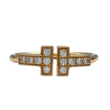 ティファニー TIFFANY＆CO Tワイヤーダイヤリング K18PG ジュエリー
