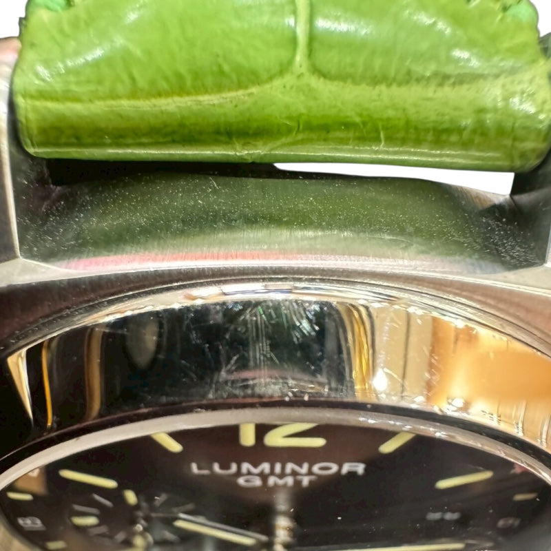 パネライ PANERAI ルミノール GMT PAM00244 ステンレススチール/レザー 自動巻き メンズ 腕時計
