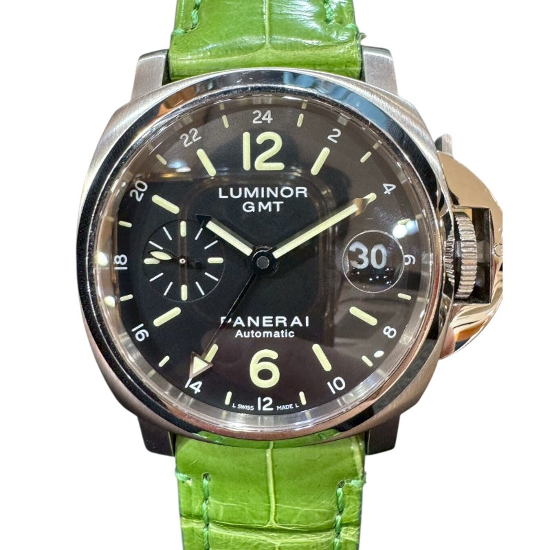 パネライ PANERAI ルミノール GMT PAM00244 ステンレススチール/レザー 自動巻き メンズ 腕時計