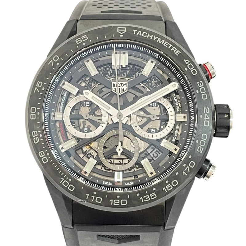 タグ・ホイヤー TAG HEUER カレラキャリバーホイヤー02　クロノグラフ CBG2A91.FT6173 カーボン 自動巻き メンズ 腕時計