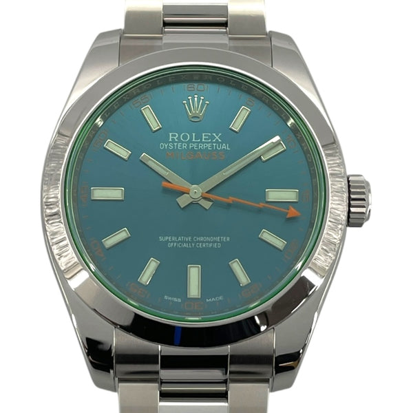 ロレックス ROLEX ミルガウス ランダムシリアル 116400GV ブルー SS 自動巻き メンズ 腕時計