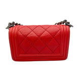 シャネル CHANEL ボーイシャネル20 A67085 18番台 レッド シルバー金具 カーフ レディース ショルダーバッグ
