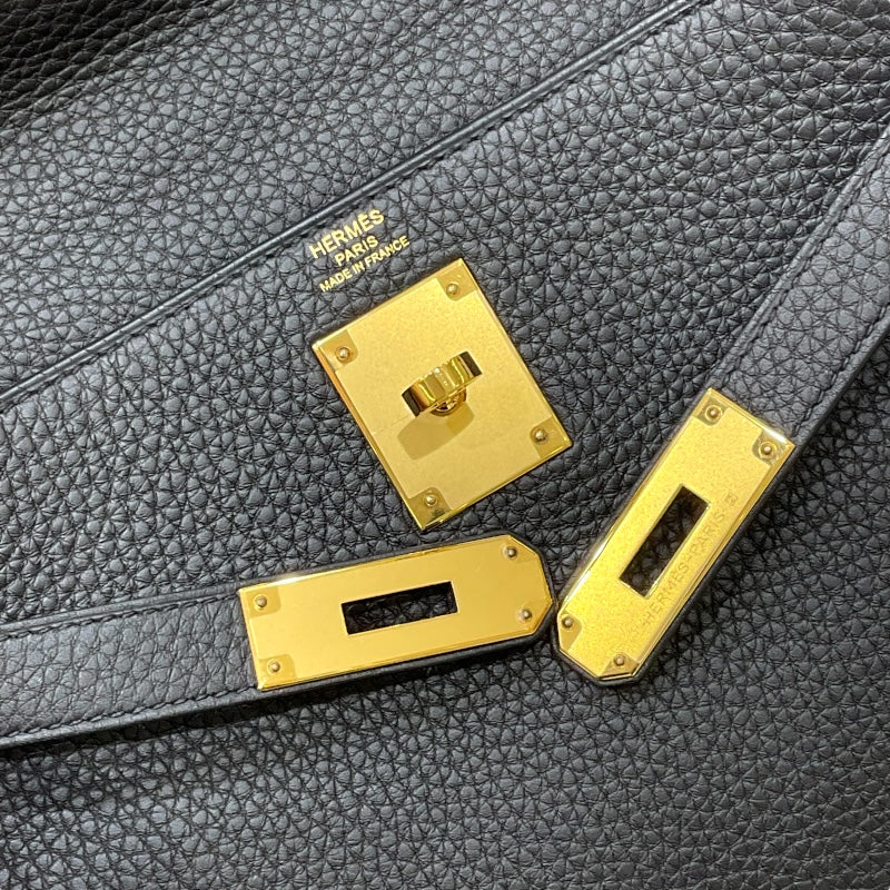 エルメス HERMES ケリー28　内縫い U刻印 ブラック ゴールド金具 トゴ レディース ショルダーバッグ