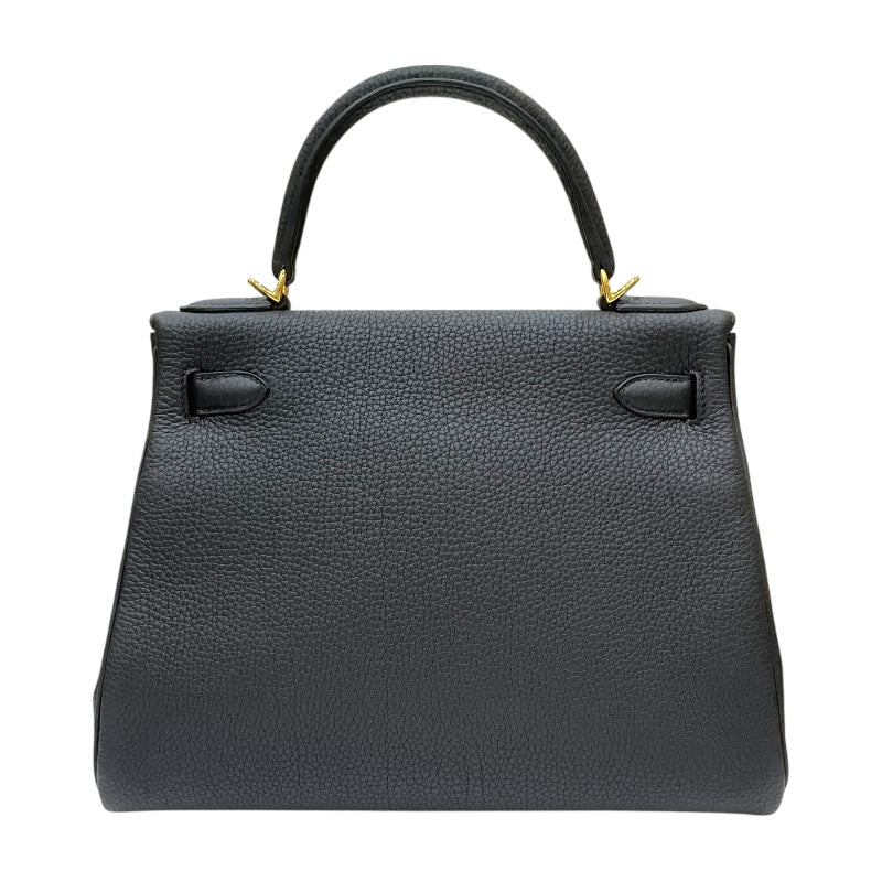 エルメス HERMES ケリー28　内縫い U刻印 ブラック ゴールド金具 トゴ レディース ショルダーバッグ
