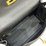 エルメス HERMES ケリー28　内縫い U刻印 ブラック ゴールド金具 トゴ レディース ショルダーバッグ