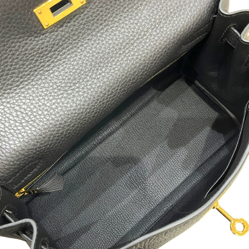 エルメス HERMES ケリー28　内縫い U刻印 ブラック ゴールド金具 トゴ レディース ショルダーバッグ