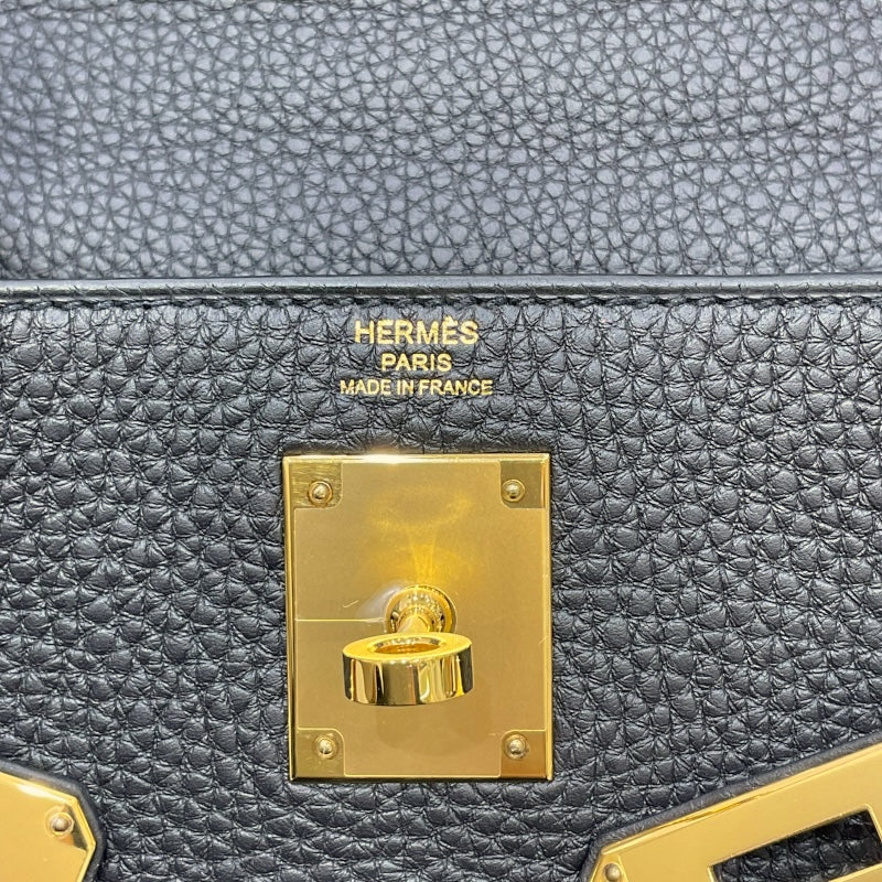 エルメス HERMES ケリー28　内縫い U刻印 ブラック ゴールド金具 トゴ レディース ショルダーバッグ
