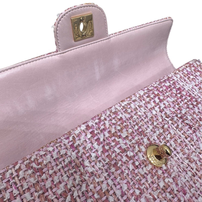 シャネル CHANEL チョコバー　セミショルダーバッグ A15316 ピンク ツイード レディース ハンドバッグ