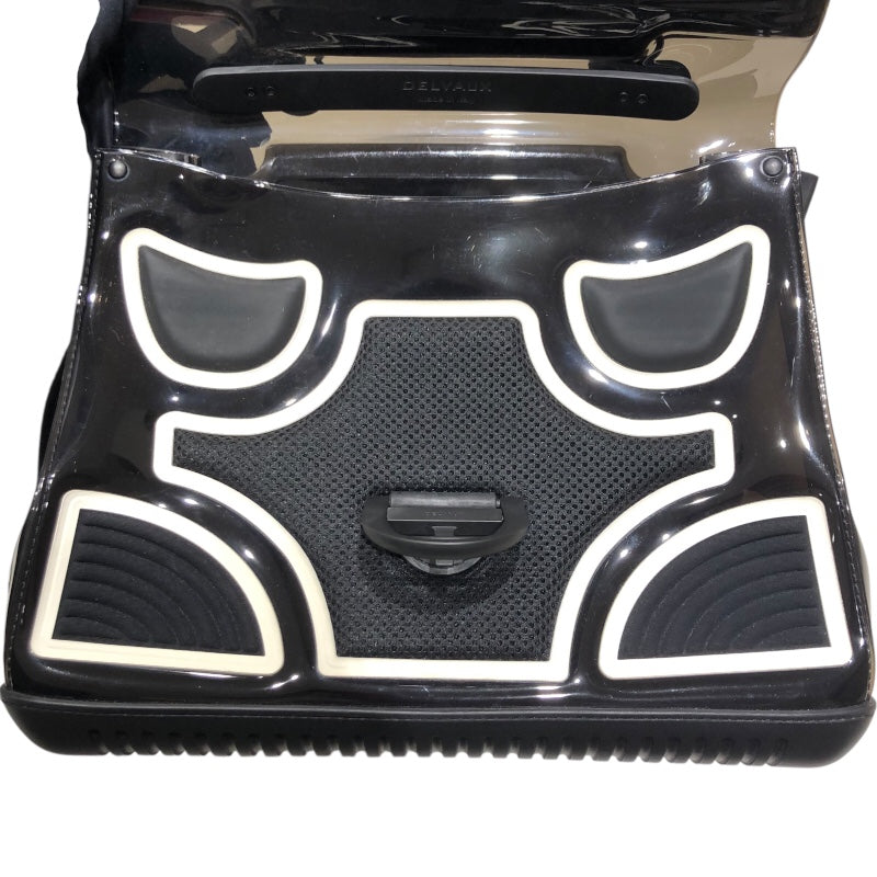 デルヴォー DELVAUX ブリヨンMMチャンピオン ブラック・ホワイト エナメル エナメル レディース ハンドバッグ