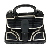 デルヴォー DELVAUX ブリヨンMMチャンピオン ブラック・ホワイト エナメル エナメル レディース ハンドバッグ