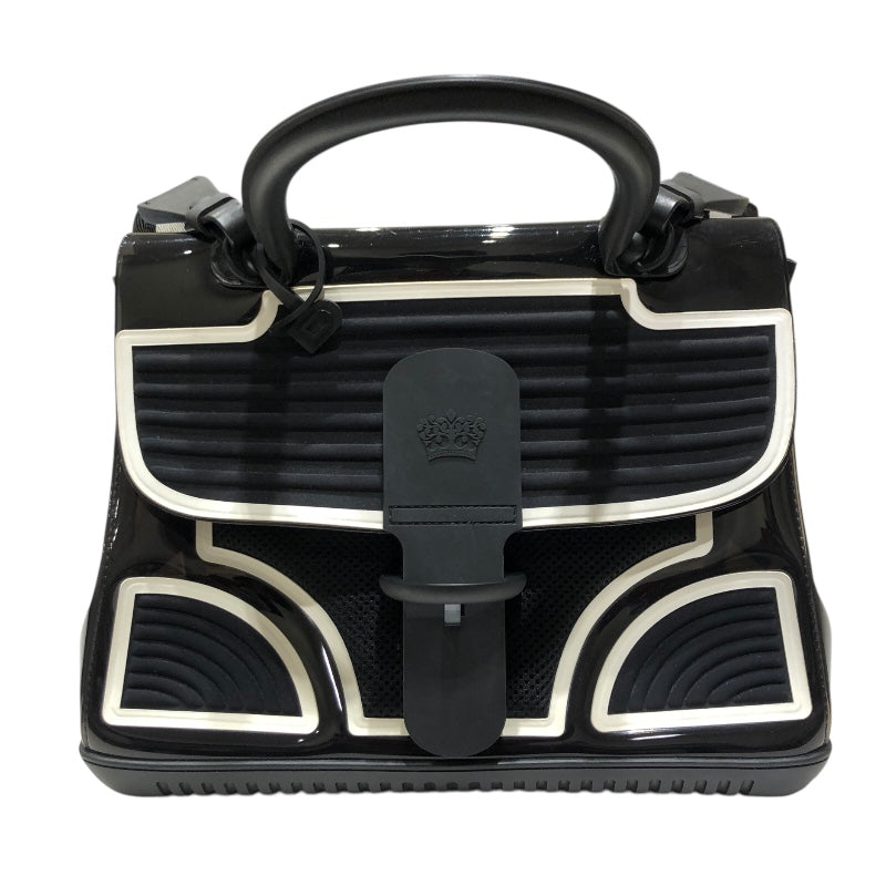 デルヴォー DELVAUX ブリヨンMMチャンピオン ブラック・ホワイト エナメル エナメル レディース ハンドバッグ