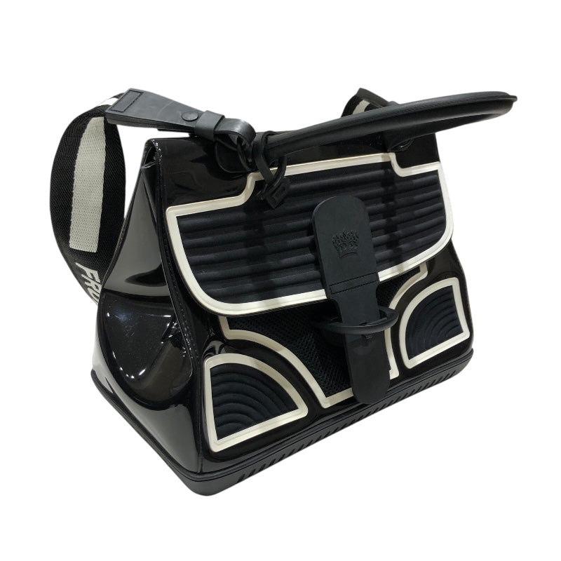 デルヴォー DELVAUX ブリヨンMMチャンピオン ブラック・ホワイト エナメル エナメル レディース ハンドバッグ