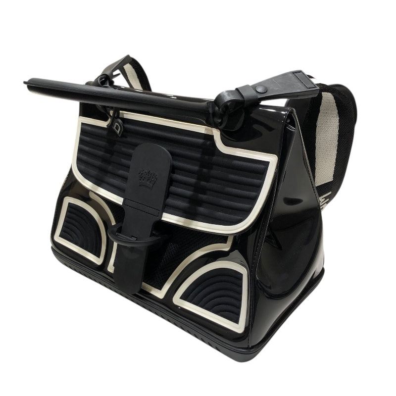 デルヴォー DELVAUX ブリヨンMMチャンピオン ブラック・ホワイト エナメル エナメル レディース ハンドバッグ