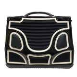 デルヴォー DELVAUX ブリヨンMMチャンピオン ブラック・ホワイト エナメル エナメル レディース ハンドバッグ