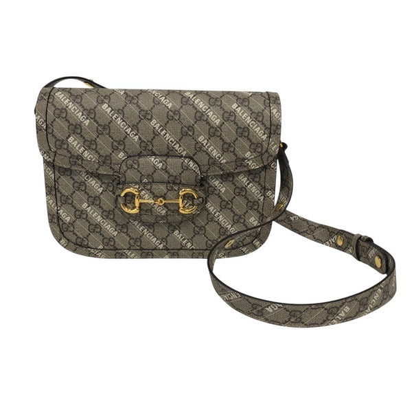 グッチ GUCCI ホースビット1955 バレンシアガコラボ ショルダーバッグ 602204 ベージュ ゴールド金具 GGスプリーム レディース ショルダーバッグ