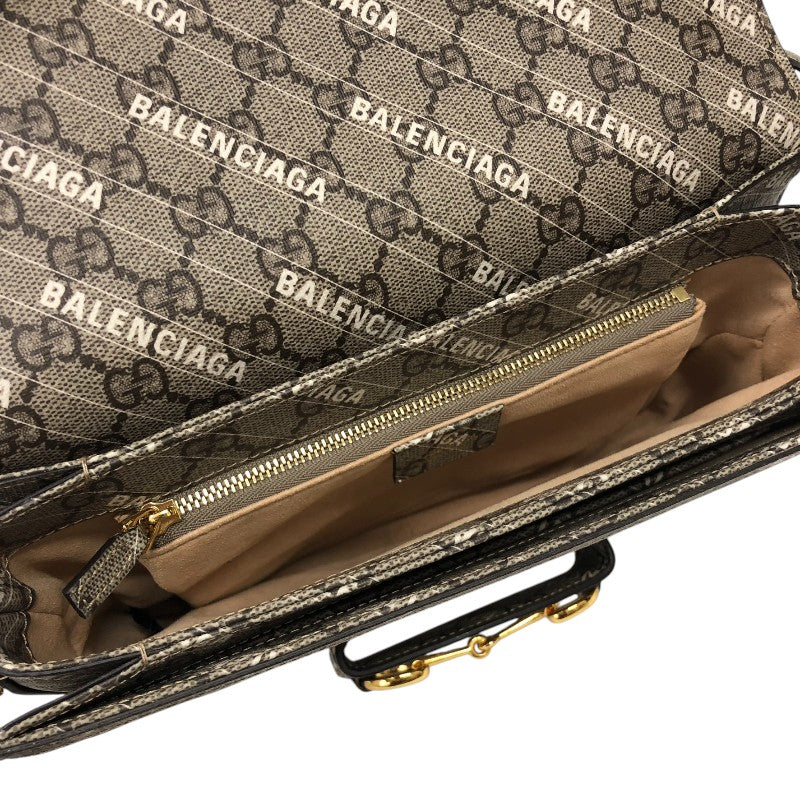 グッチ GUCCI ホースビット1955 バレンシアガコラボ ショルダーバッグ 602204 ベージュ ゴールド金具 GGスプリーム レディース ショルダーバッグ