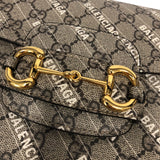 グッチ GUCCI ホースビット1955 バレンシアガコラボ ショルダーバッグ 602204 ベージュ ゴールド金具 GGスプリーム レディース ショルダーバッグ