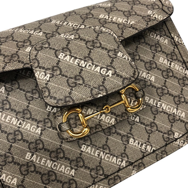 グッチ GUCCI ホースビット1955 バレンシアガコラボ ショルダーバッグ 602204 ベージュ ゴールド金具 GGスプリーム レディース ショルダーバッグ