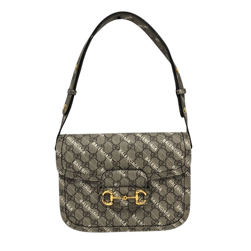 グッチ GUCCI ホースビット1955 バレンシアガコラボ ショルダーバッグ 602204 ベージュ ゴールド金具 GGスプリーム レディース ショルダーバッグ