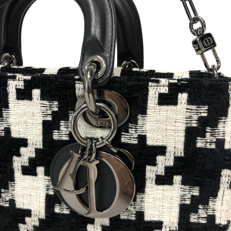 クリスチャン・ディオール Christian Dior レディD-Joy ミディアム M0540 ブラック/ホワイト ツイード レディース ハンドバッグ