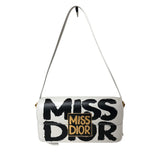 クリスチャン・ディオール Christian Dior ミスディオール フラップバッグ M2610UZCI ホワイト・ブラック ゴールド金具 カーフ レディース ハンドバッグ