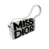 クリスチャン・ディオール Christian Dior ミスディオール フラップバッグ M2610UZCI ホワイト・ブラック ゴールド金具 カーフ レディース ハンドバッグ