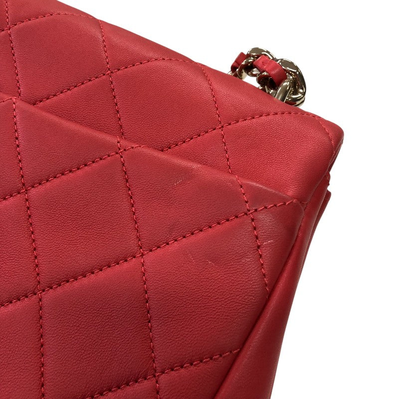 シャネル CHANEL マトラッセフラップチェーンショルダー AS1353 レッド ゴールド金具 ラムスキン レディース ショルダーバッグ