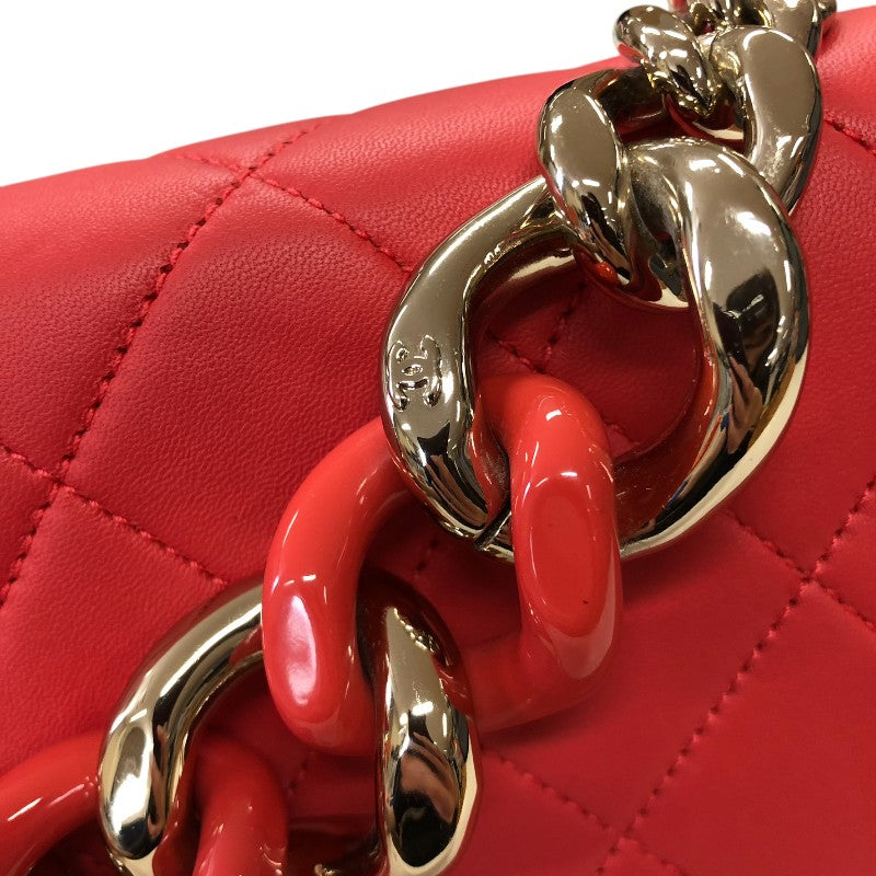 シャネル CHANEL マトラッセフラップチェーンショルダー AS1353 レッド ゴールド金具 ラムスキン レディース ショルダーバッグ