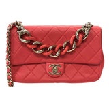 シャネル CHANEL マトラッセフラップチェーンショルダー AS1353 レッド ゴールド金具 ラムスキン レディース ショルダーバッグ