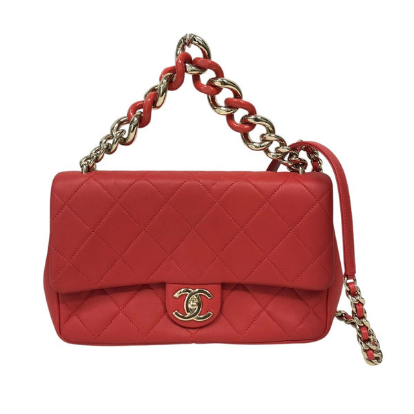 シャネル CHANEL マトラッセフラップチェーンショルダー AS1353 レッド ゴールド金具 ラムスキン レディース ショルダーバッグ