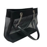 バレンシアガ BALENCIAGA ビューティーフリー トートバッグ 741602 ブラック メッシュ・レザー レディース トートバッグ