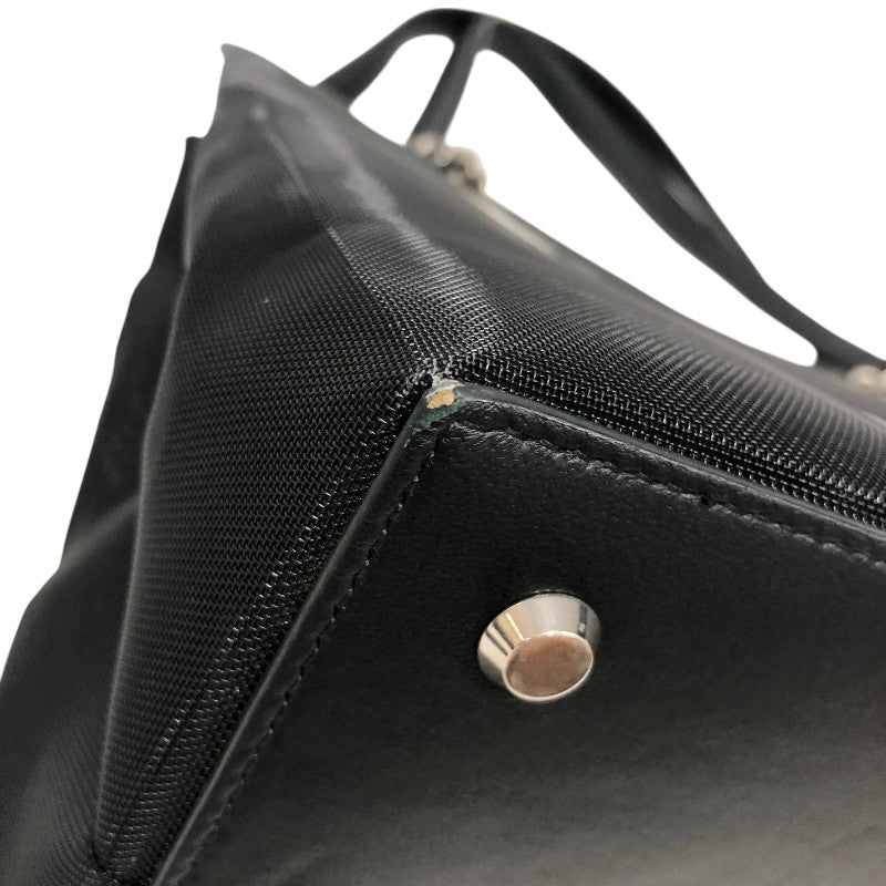 バレンシアガ BALENCIAGA ビューティーフリー トートバッグ 741602 ブラック メッシュ・レザー レディース トートバッグ