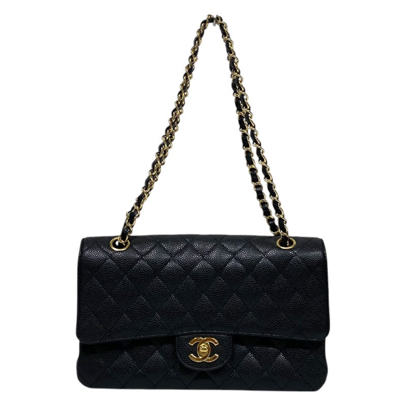 シャネル CHANEL マトラッセ25 A01112 13番台 ブラック ゴールド金具 キャビアスキン レディース ショルダーバッグ