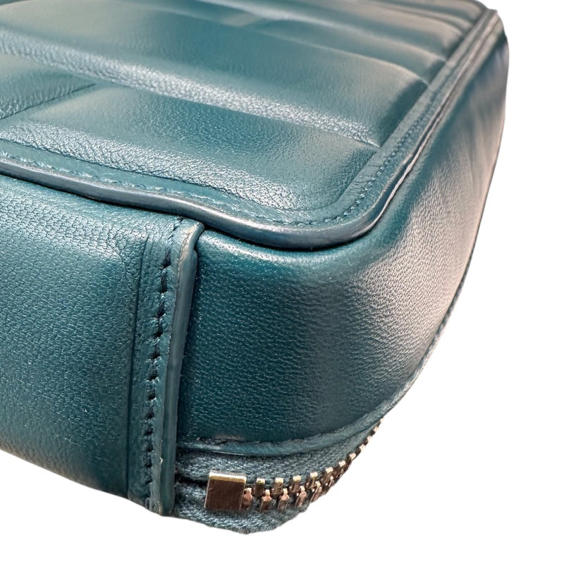 ボッテガ・ヴェネタ BOTTEGA VENETA グリッドショルダーバッグ グリーン ラムスキン レディース ショルダーバッグ