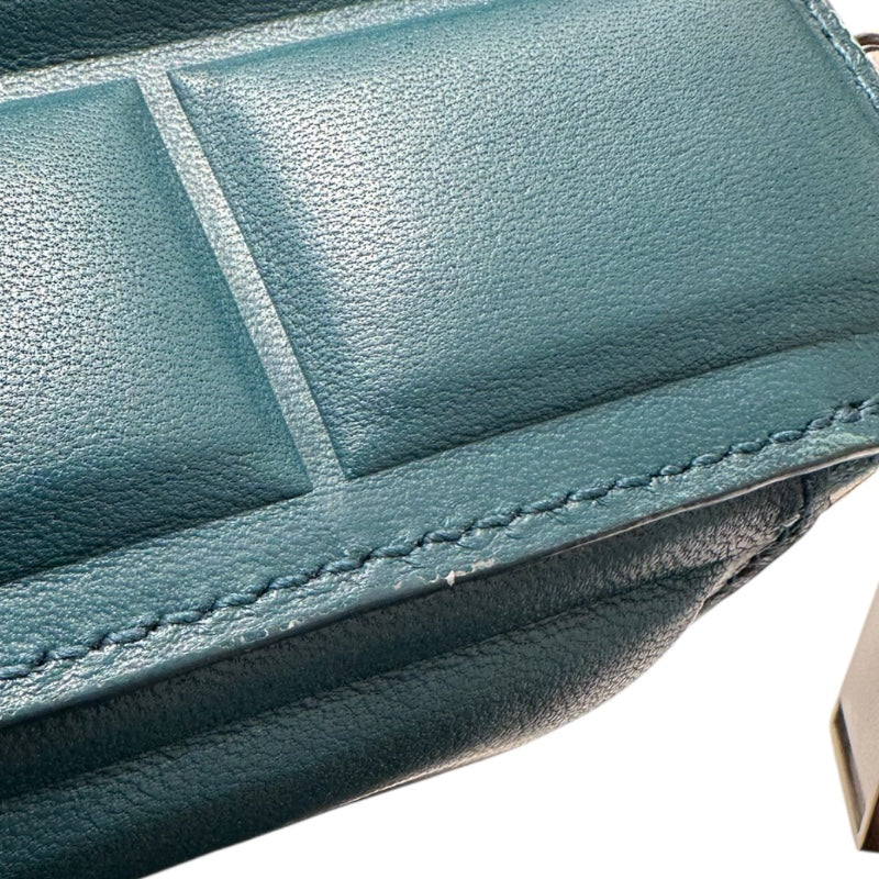 ボッテガ・ヴェネタ BOTTEGA VENETA グリッドショルダーバッグ グリーン ラムスキン レディース ショルダーバッグ