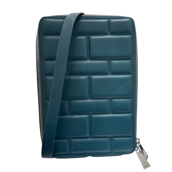 ボッテガ・ヴェネタ BOTTEGA VENETA グリッドショルダーバッグ グリーン ラムスキン レディース ショルダーバッグ