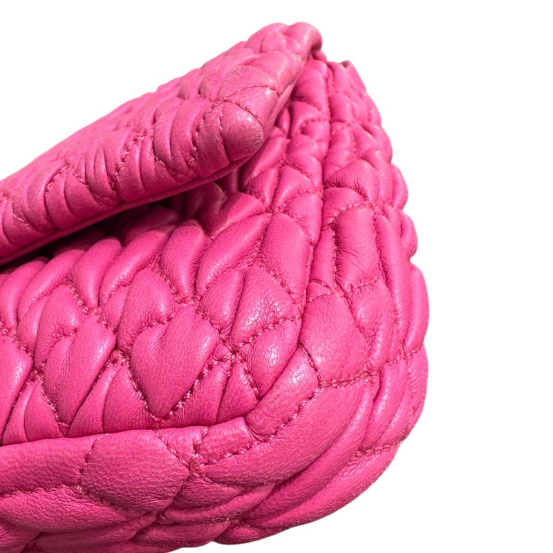 ミュウミュウ miu miu ナッパクリスタル RP0233 ピンク ナッパレザー レディース ショルダーバッグ
