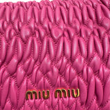 ミュウミュウ miu miu ナッパクリスタル RP0233 ピンク ナッパレザー レディース ショルダーバッグ