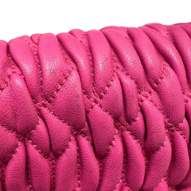 ミュウミュウ miu miu ナッパクリスタル RP0233 ピンク ナッパレザー レディース ショルダーバッグ