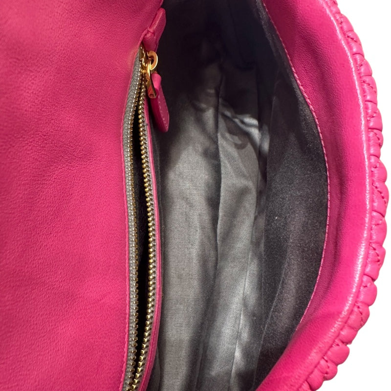 ミュウミュウ miu miu ナッパクリスタル RP0233 ピンク ナッパレザー レディース ショルダーバッグ