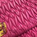 ミュウミュウ miu miu ナッパクリスタル RP0233 ピンク ナッパレザー レディース ショルダーバッグ