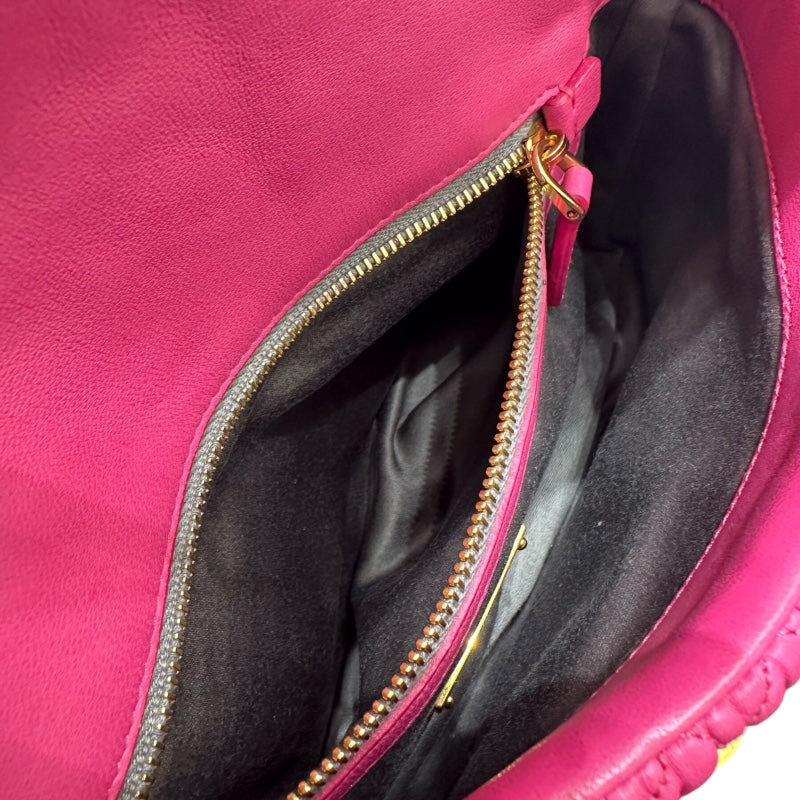 ミュウミュウ miu miu ナッパクリスタル RP0233 ピンク ナッパレザー レディース ショルダーバッグ