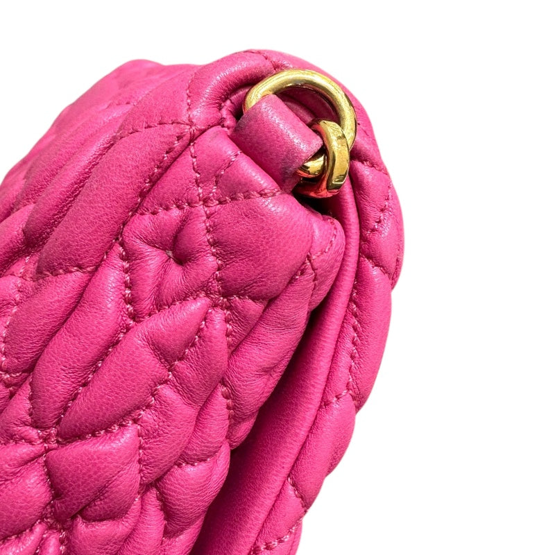 ミュウミュウ miu miu ナッパクリスタル RP0233 ピンク ナッパレザー レディース ショルダーバッグ