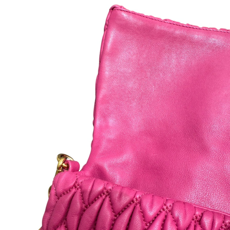 ミュウミュウ miu miu ナッパクリスタル RP0233 ピンク ナッパレザー レディース ショルダーバッグ
