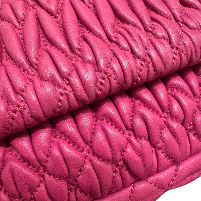 ミュウミュウ miu miu ナッパクリスタル RP0233 ピンク ナッパレザー レディース ショルダーバッグ
