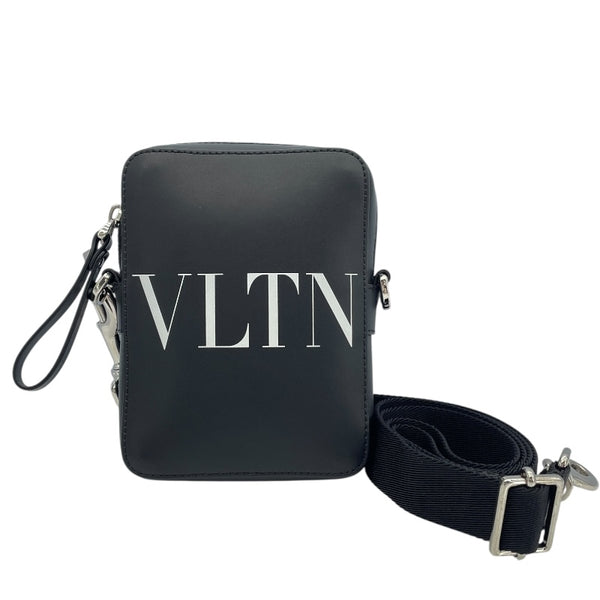 ヴァレンティノ VALENTINO VLTNロゴショルダーバッグ ブラック レザー ユニセックス ショルダーバッグ