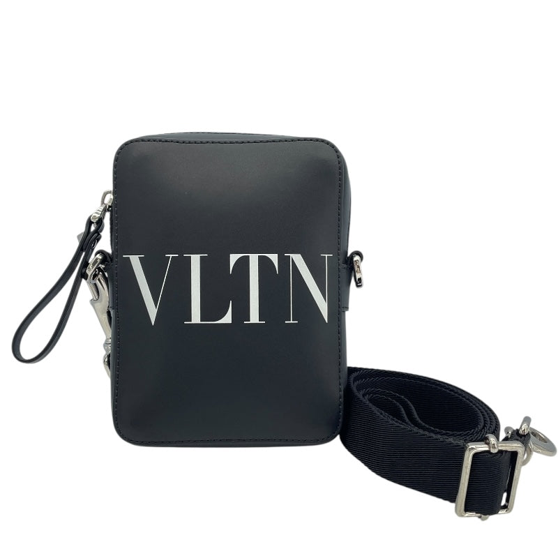ヴァレンティノ VALENTINO VLTNロゴショルダーバッグ ブラック レザー ユニセックス ショルダーバッグ