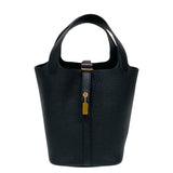 エルメス HERMES ピコタンロックPM B刻 ブラック ゴールド金具 トリヨン レディース ハンドバッグ