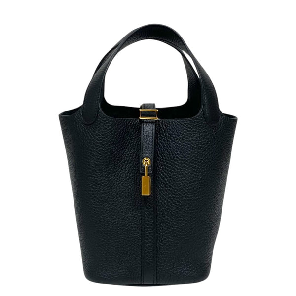 エルメス HERMES ピコタンロックPM B刻 ブラック ゴールド金具 トリヨン レディース ハンドバッグ
